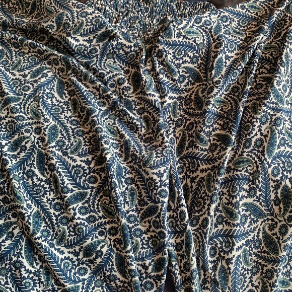 LARAETHNICS BY NATURE FRANCE WIDE LEGS BOHO PANTS PAISLEY SIZE TU TU ONE SIZE - Picture 10 of 11